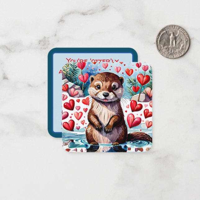 Carte de note Valentine pour les enfants de la cla (Devant/Arrière en situation)