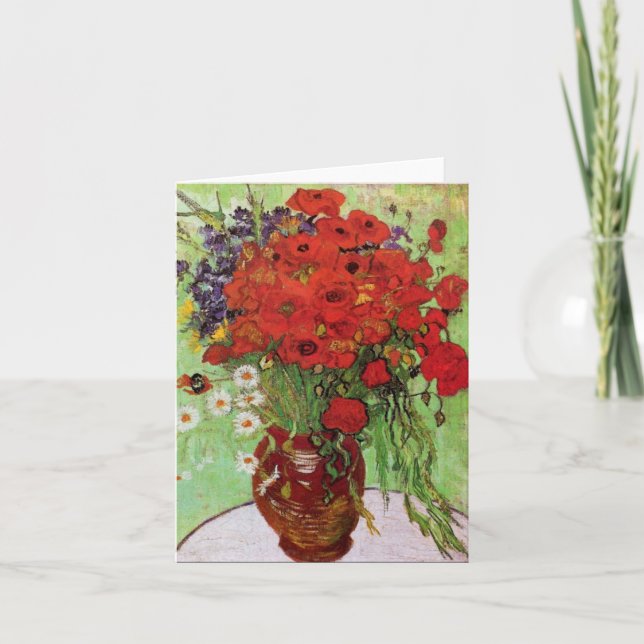 Carte de note Van Gogh Red Poppies and Daisies (Devant)