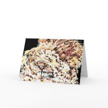 Carte de Note Vierge à l'Intérieur Lion Dans la Dé