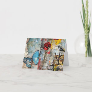 Carte de note vierge Collage d'art Abstrait vintag