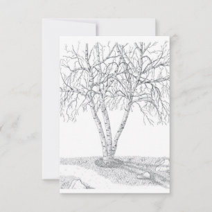 Carte de note vierge de l'arbre de bouleau - N° 2