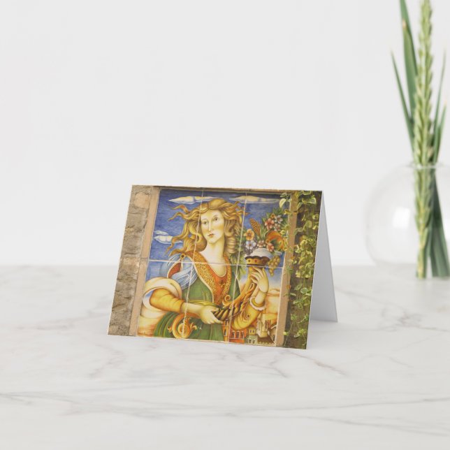Carte de note vierge — Deruta Tile Lady (Devant)