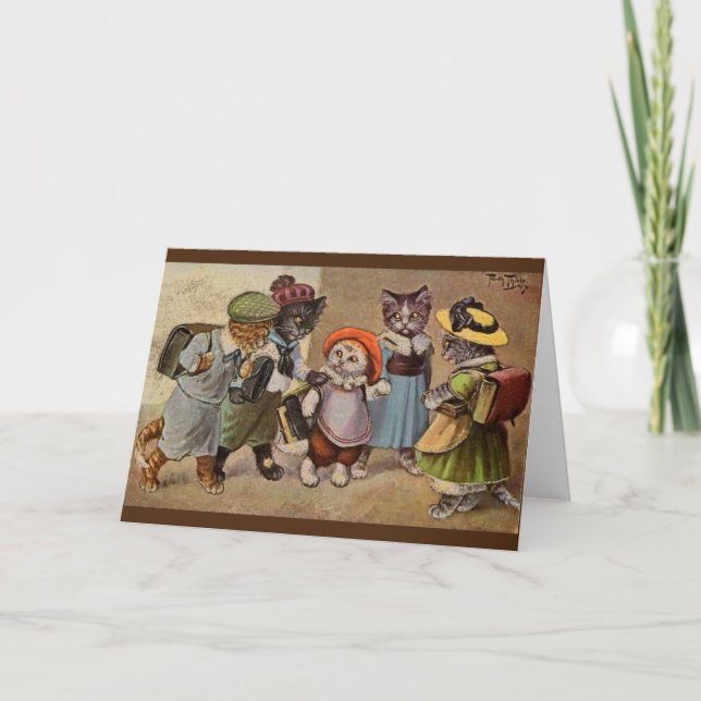 Carte de note vintage Cats School Days (Devant)