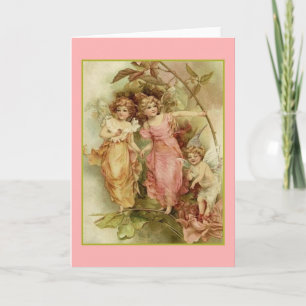 Carte de note vintage d'anges