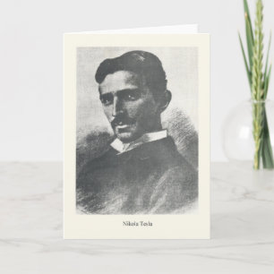 Carte de note vintage de portrait de Nikola Tesla