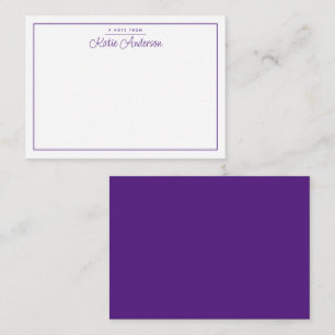 Carte de note violette de script minimaliste moder