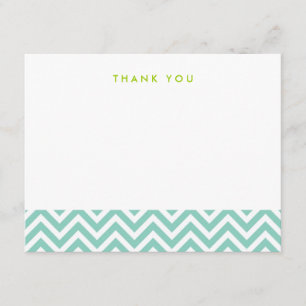 Carte de notes Aqua Simple Chevron Thank You