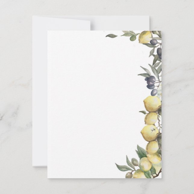 Carte de notes citrons et olives (Dos)