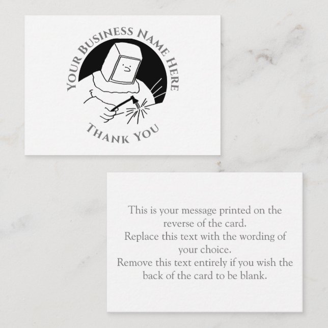 Carte de notes de forgeron ou de métallurgiste (Devant / Derrière)