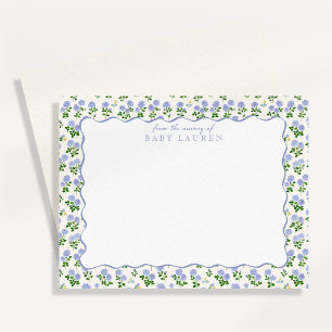 Carte de notes de la nurserie Cottagecore aux rose