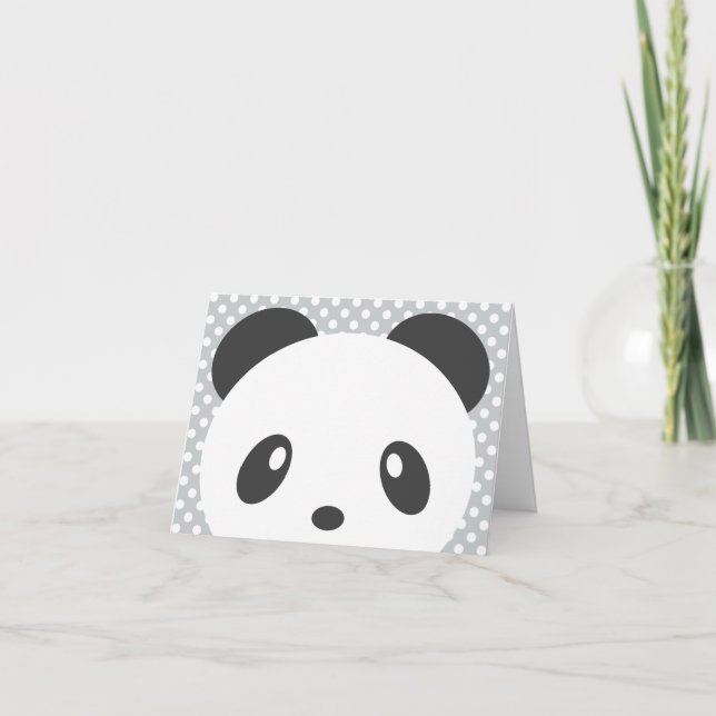 Carte de notes de panda à points Polka (Devant)