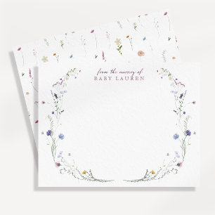 Carte de notes élégante de la pépinière de fleurs