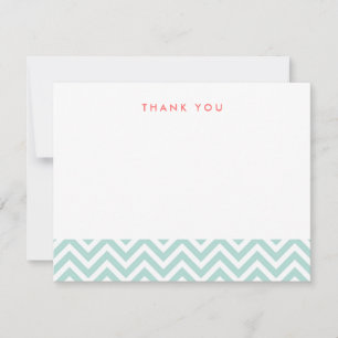 Carte de notes Mint Simple Chevron Thank