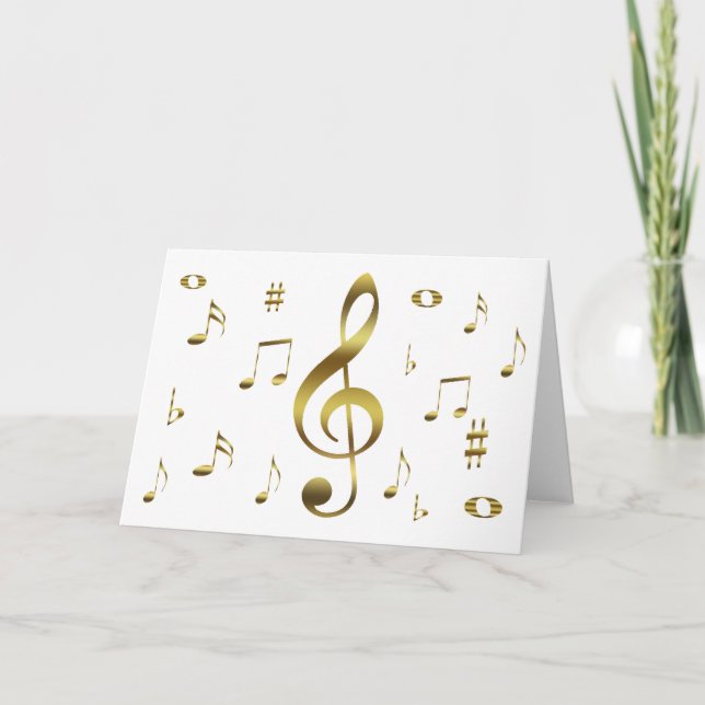 Carte de notes musicales d'or (Devant)