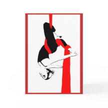 Carte de notes pour danseur de soie aérienne en ro