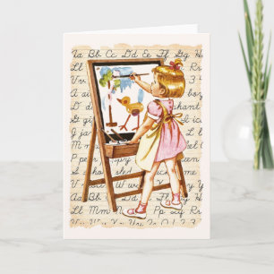 Carte de notes pour filles vintage