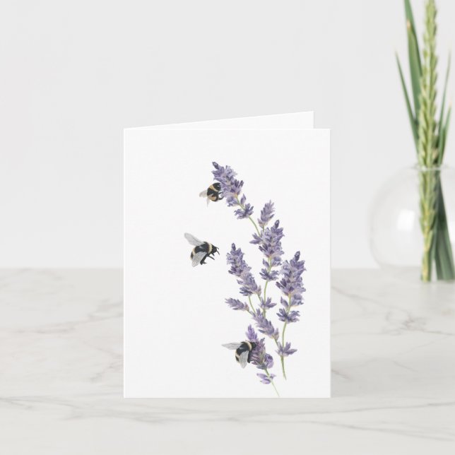 Carte de notes sur les fleurs de lavande (Devant)