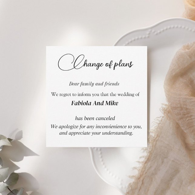 Carte de notification d'annulation de mariage pers (Créateur téléchargé)
