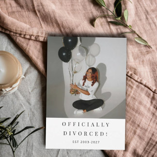 Carte de notification de divorce minimaliste avec