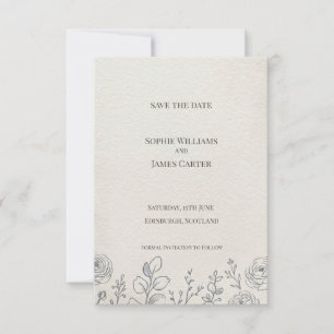 Carte de notification de mariage Rose Crème en des