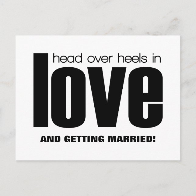 Carte de notification de mariage 'Tête en l'air',  (Devant)