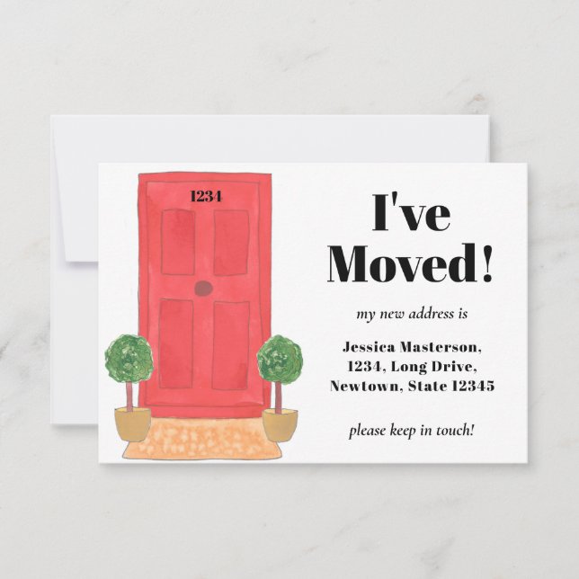 Carte de notification minimale de déménagement Bud (Devant)