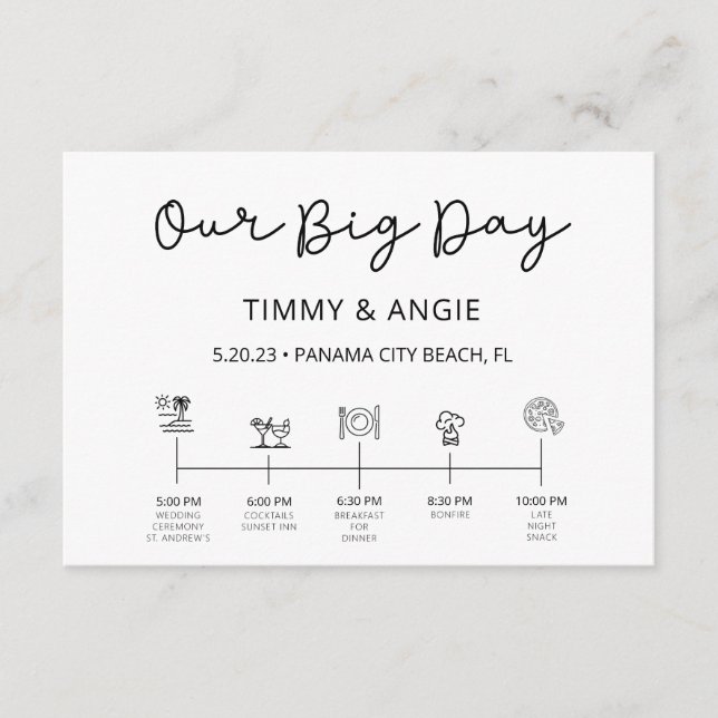 Carte de notre grand jour pour Timmy & Angie (Devant)