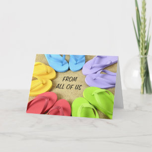 CARTE DE NOUS TOUS - FLIP FLOPS ANNIVERSAIRE