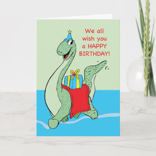 Carte De Nous Tous, Garçon, Dinosaure Anniversaire (Devant)