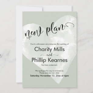 Carte de nouveau plan Mariage reportée de Heart Sa