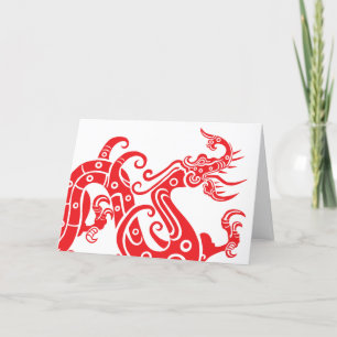 Carte de Nouvel An Chinoise de l'année du Dragon 2