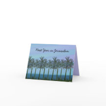 Carte de Nouvel An juif avec palmiers, ...