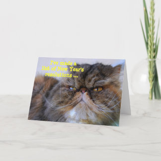 Carte de Nouvel An pour chat persan calico résolut