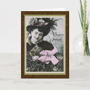 Carte de Nouvel An Vintage "Bonne Annee"