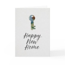 Carte de Nouvel Habitat Minimaliste Aquarelle