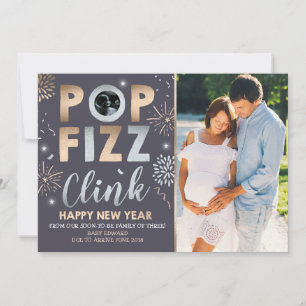 Carte de nouvelle année de Faire-part de grossesse