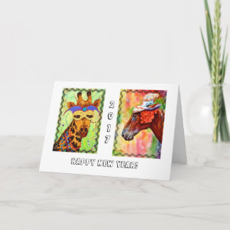 Carte de nouvelle année de fêtards