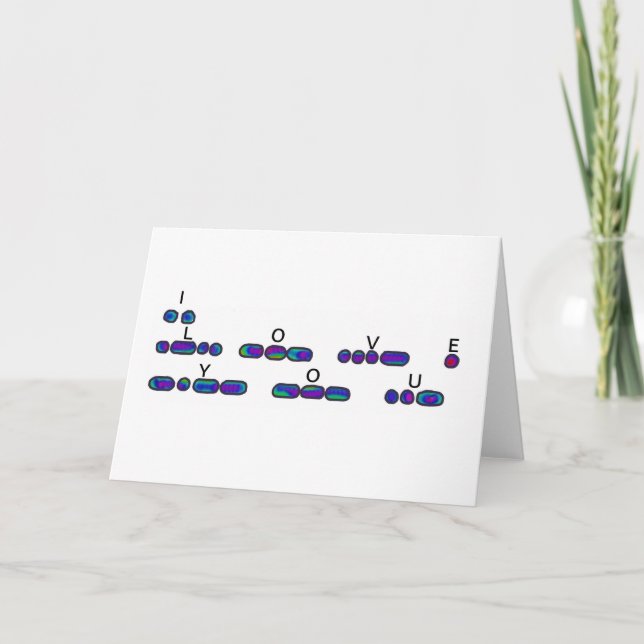 Carte de nuances en code Morse "Je t'aime" (Devant)