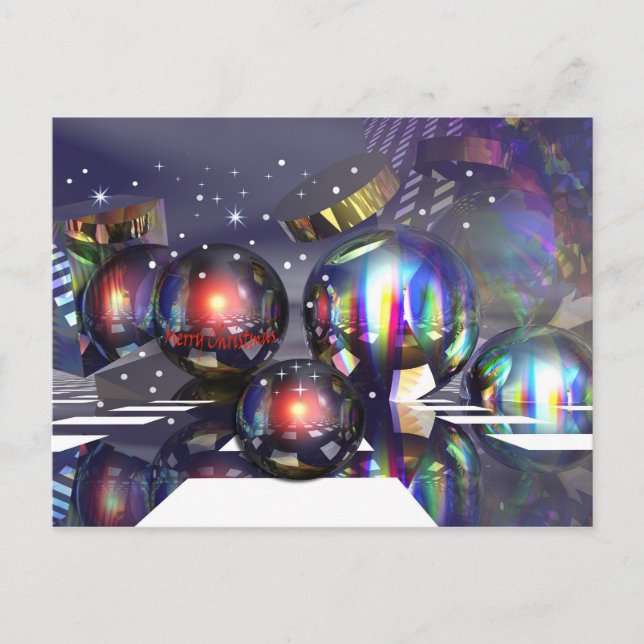 Carte de nuit de Noël enneigée (Devant)