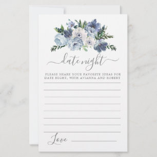 Carte de nuit Dusty Blue Floral Green