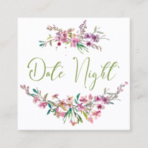 Carte de nuit Fleur Fleur de Cerisier Rose Élégant