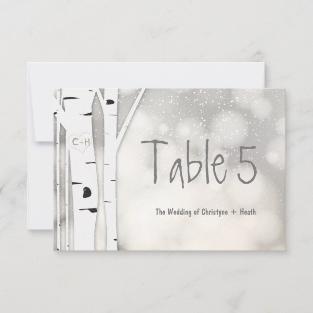 Carte de numéro de la table de neige hivernale Rus (Devant)