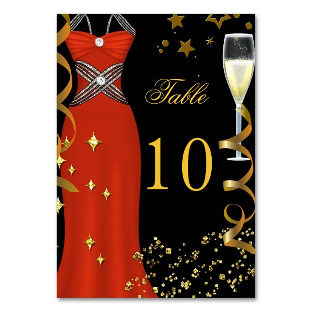 Carte de numéro de la table rouge Black Gold (Par défaut)