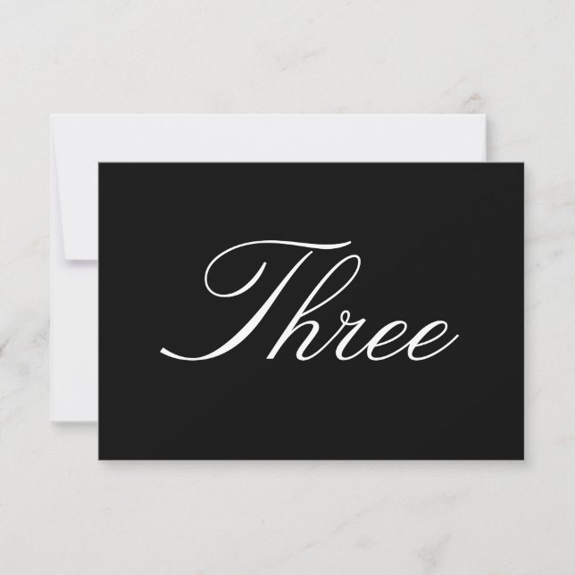 Carte de Numéro de Table (Devant)