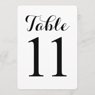 Carte de numéro de table 11   Table moderne de scr