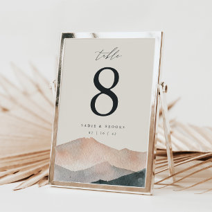 Carte de numéro de table 5x7" Sunset Desert Mounta