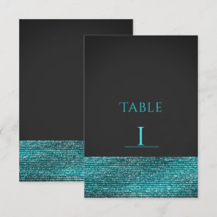 Carte de numéro de table à paillettes Glam bleu aq