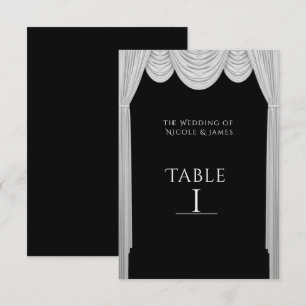 Carte de numéro de table avec rideaux HOLLYWOOD no