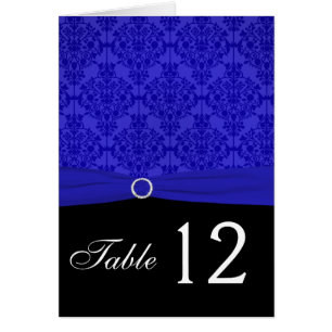 Carte de numéro de table Cobalt Blue and Black Dam