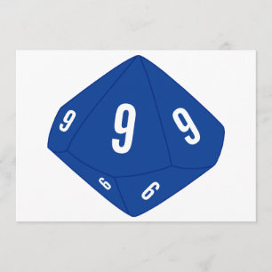 Carte de numéro de table D10 bleue